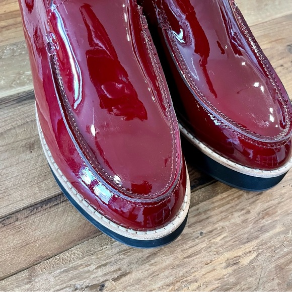 Eileen Fisher Harria Platform Maroon Patent Loafers - Picture 8 of 13